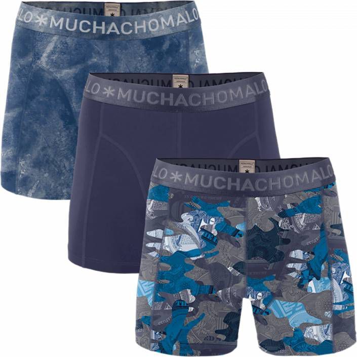 Muchachomalo Heren 3-pack Short Hustler Blauw XXL - Koffers.shop