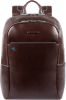 Piquadro Blue Square Computer Backpack with iPad Compartment dark brown backpack online kopen