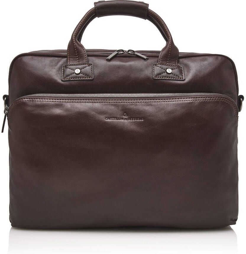 Castelijn & Beerens Firenze Business 3 Vaks Laptoptas 17&apos, &apos, Mocca