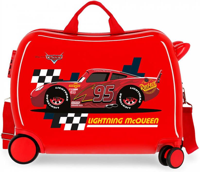 Disney Rolling Suitcase 4 Wheels Cars Lightning McQueen Red