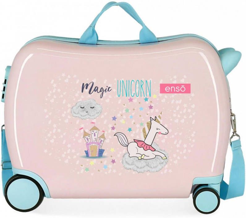 Disney Rolling Suitcase 4 Wheels Enso Magic Unicorn Roze