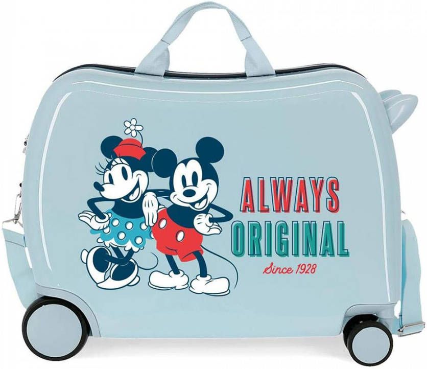 Disney Rolling Suitcase 4 Wheels Mickey Always Original Light Blue