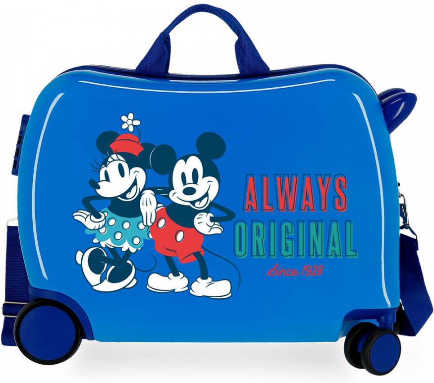 Disney Rolling Suitcase 4 Wheels Micky Mouse Always Original Blue