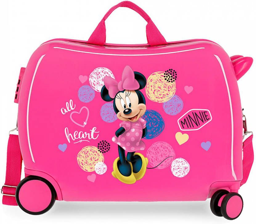 Disney Rolling Suitcase 4 Wheels Minnie Mouse Love Pink