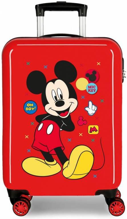 Disney Trolley 55 Cm 4 Wheels Mickey Mouse Enjoy The Day Twister Red