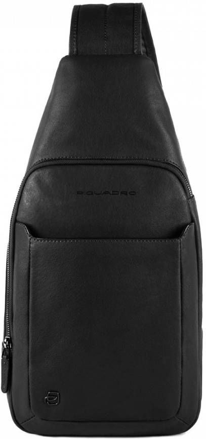 Piquadro Black Square Mono Slingbag with iPad Compartment black Damestas