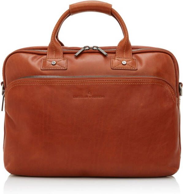 Castelijn & Beerens Firenze Business 3 Vaks Laptoptas 15.6&apos, &apos, Licht Bruin