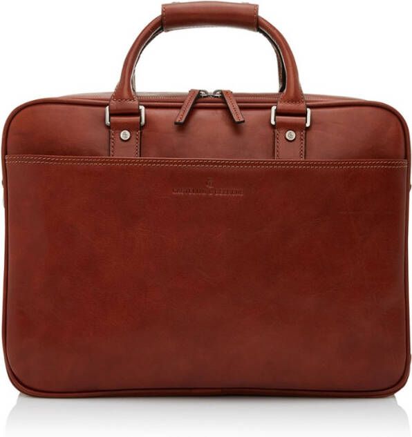 Castelijn & Beerens Verona Business 3 Vaks Laptoptas 15.6&apos, &apos, Licht Bruin