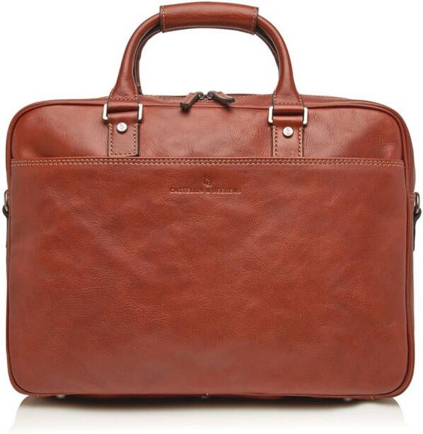 Castelijn & Beerens Verona Business RFID Laptoptas 15.6&apos, &apos, Licht Bruin