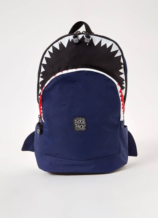 Pick & Pack Dagrugzak Shark Shape Backpack M 13 Inch Blauw