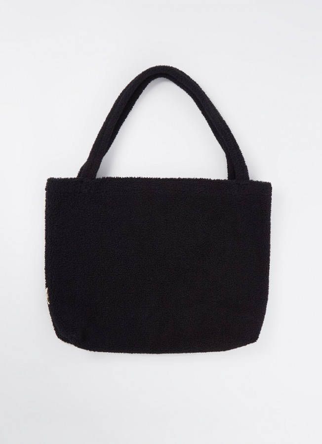 Studio Noos Zwarte Shopper Teddy Mom bag