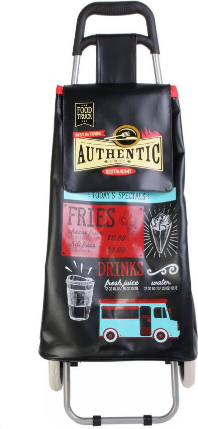 4Goodz Boodschappentrolley 50 Liter Foodtruck Opdruk Zwart