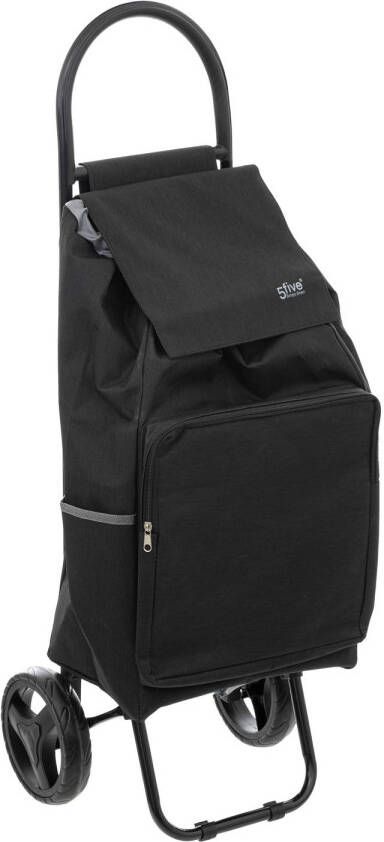 5Five Stevige En Lichtgewicht Boodschappenwagen 36 Liter Met Koelvak Zwart