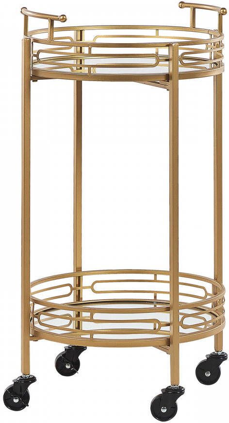 Beliani Farley Keukentrolley goud ijzer