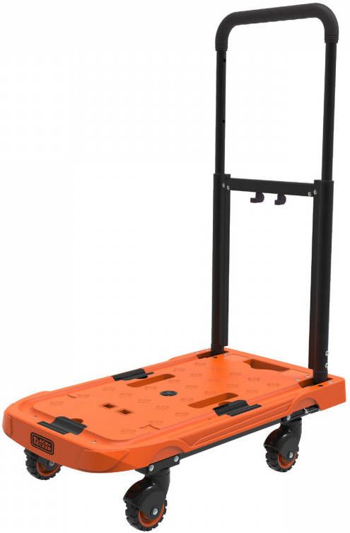 BLACK+DECKER Opvouwbare Transportwagen Plateauwagen Max. 90 Kg 61, 4 X 37x3 X 89, 4 Cm Oranje
