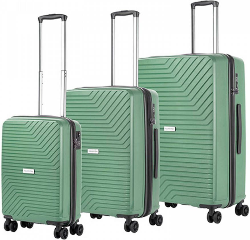 CarryOn Transport Tsa Kofferset 3 delige Trolleyset Met Okoban Usb Olijf