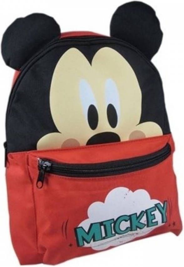 Disney Rugzak Mickey Mouse Oortjes Rood 24 X 10 X 30 Cm
