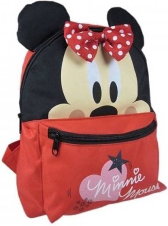 Disney Rugzak Minnie Mouse Oortjes Rood 24 X 10 X 30 Cm