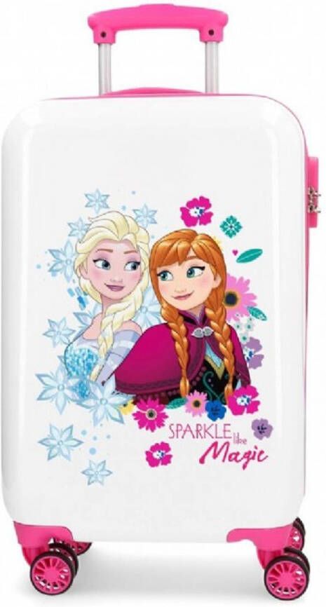 Disney Trolley 55 Cm 4 Wheels Frozen Sparkle Like Magic White