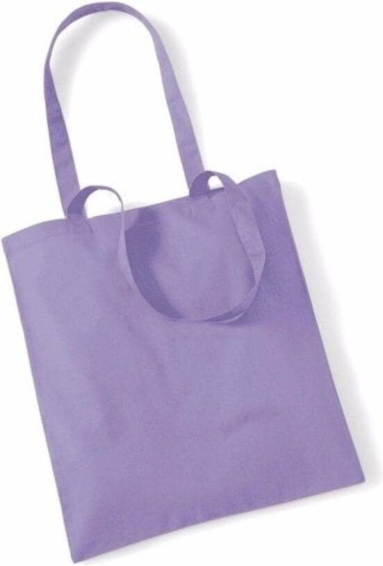 Merkloos Katoenen Tasje Lila 42 X 38 Cm Shoppers