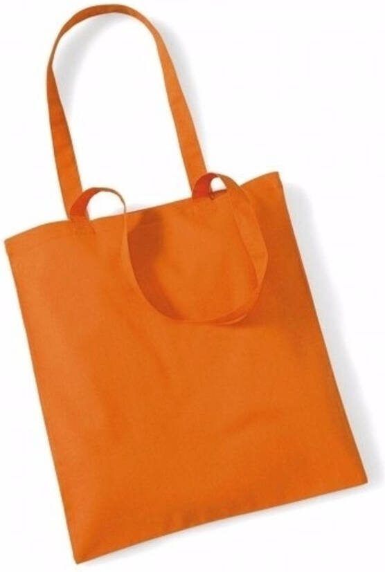 Merkloos Katoenen Tasje Oranje 42 X 38 Cm Shoppers