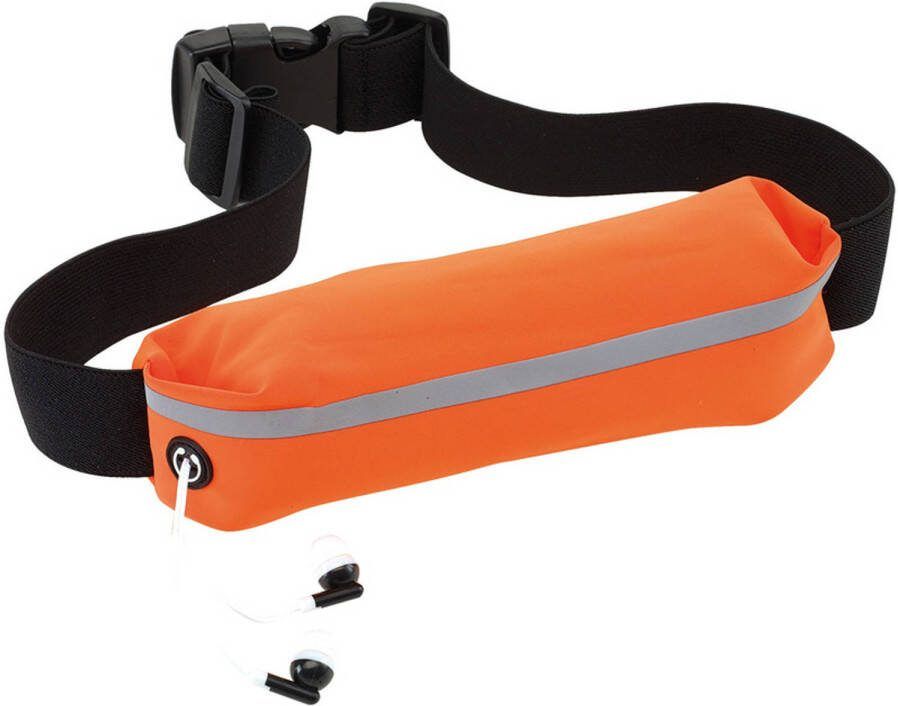 Merkloos Oranje Reflecterend Hardloop Heuptasje/buideltasje 24 X 4, 2 Cm Heuptassen