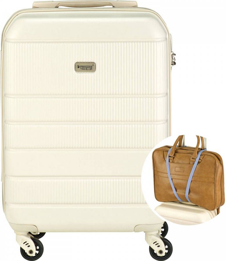 Princess Traveller Florence Handbagagekoffer Met Strap Crème S 55cm