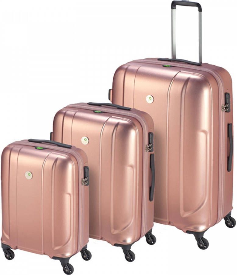 Princess Traveller Sumatra Kofferset Gerecycled Pet Roze Set(Sml )