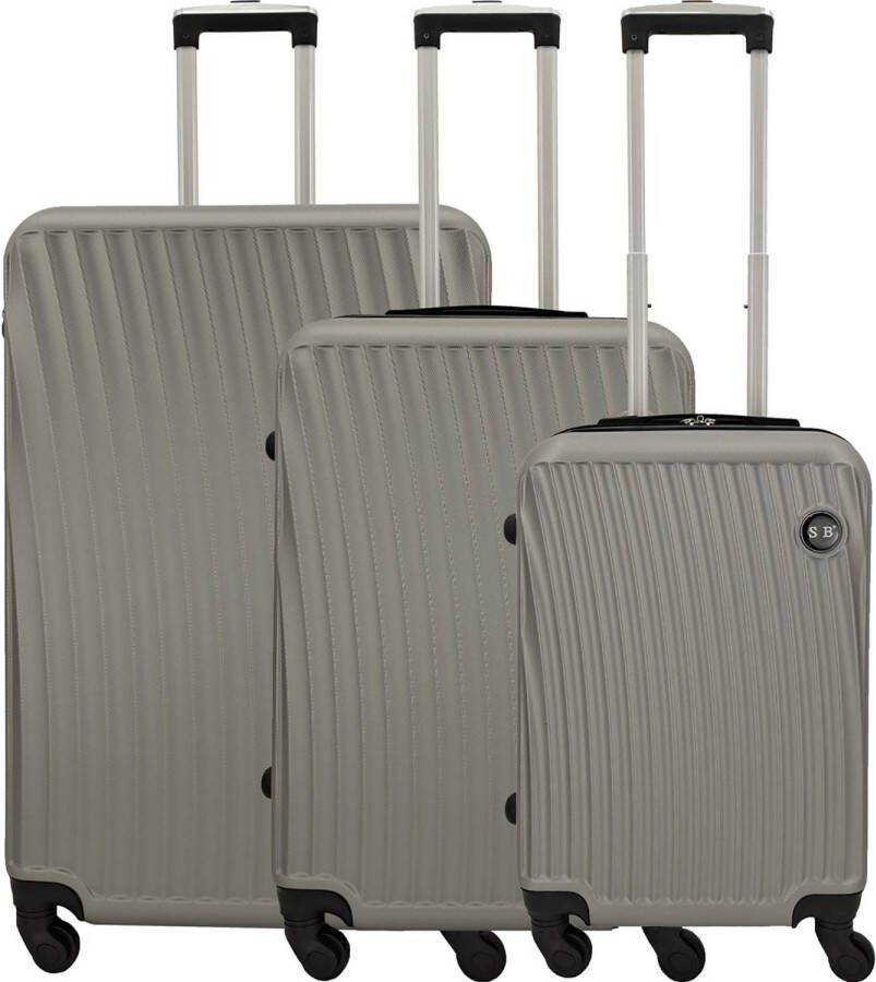 SB Travelbags 3 Delige Kofferset Lichtgrijs