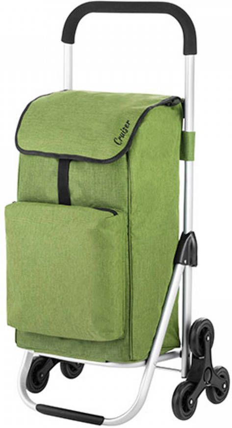 Shoppingcruiser 'Stair Climber' Boodschappentrolley 49+4 Ltr Handige Trappenloper Boodschappenwagen Groen