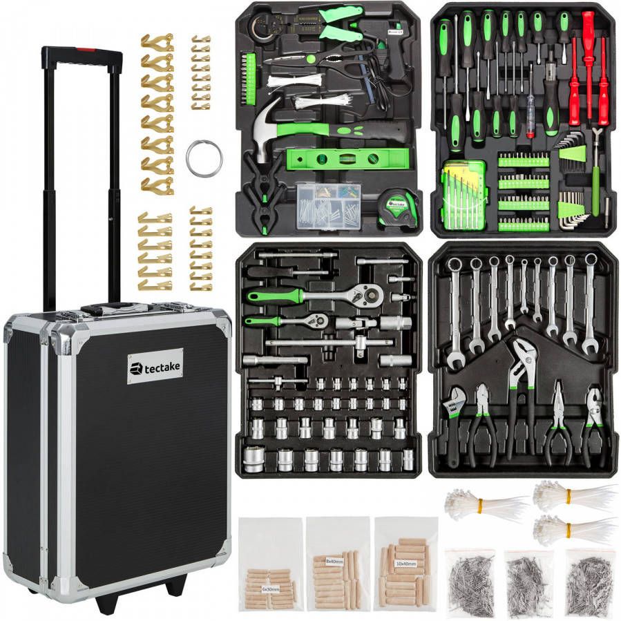 Tectake Gereedschapskoffer 401321 416 delig Trolley All in one