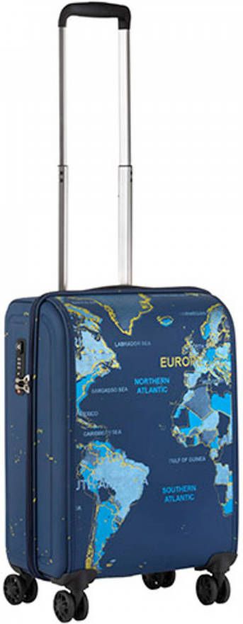 TravelZ HybridWorldMapHandbagagekoffer 55cmHandbagageMetTsa slot Ultralicht OkobanRegistratie YkkRits