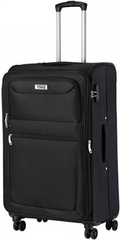 TravelZ Softspinner Tsa Reiskoffer Trolley 77cm En 104+16 Ltr Met Expander Zwart