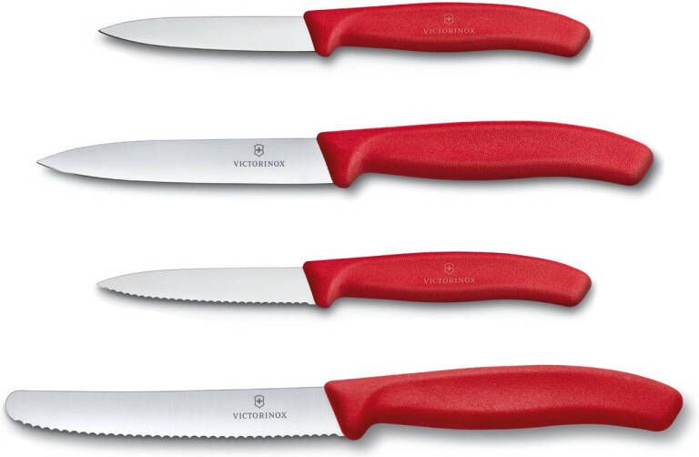 Victorinox Swiss Classic Keukenset 4 delig Rood RVS