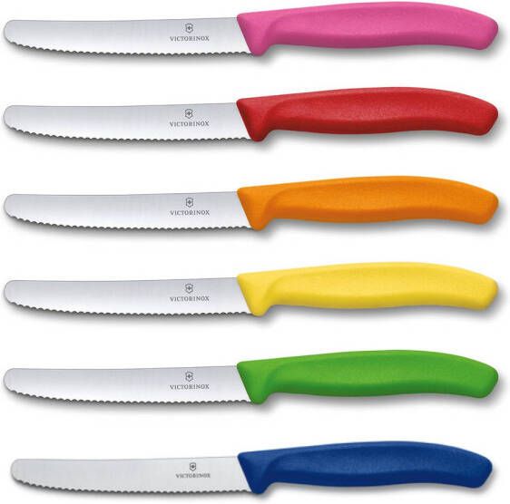 Victorinox Swiss Classic Tomatenmessenset 11cm 6 delig Multicolor Rvs En Kunststof