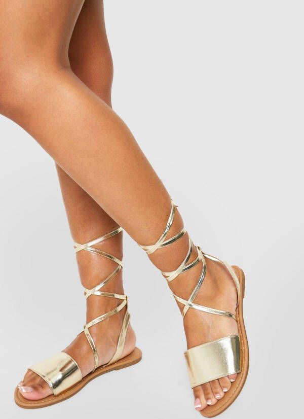 boohoo Sandalen Met Bandjes, Gold