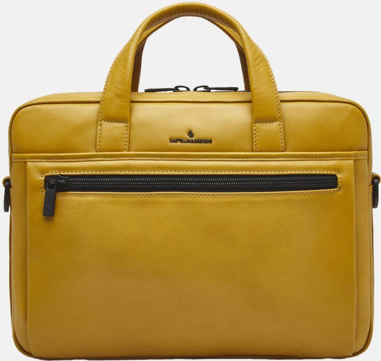 Castelijn & Beerens Nappa X Charlie Laptop/Tablet Tas 15, 6&apos, &apos, geel
