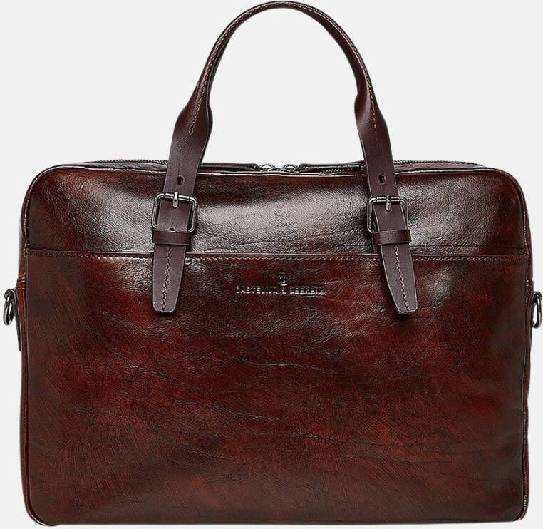 Castelijn & Beerens Laptop schoudertas Laptoptas 15.6 Inch en tablet RFID Bruin