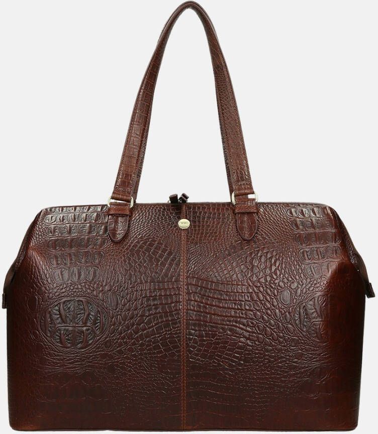 FMME Christy shopper/laptoptas 15.6 inch brown croco