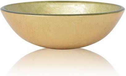 vidaXL Wasbak gehard glas 42 cm goud
