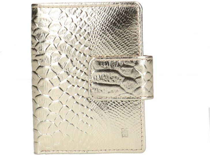 Manfield Metallic goudkleurige leren portemonnee met crocoprint