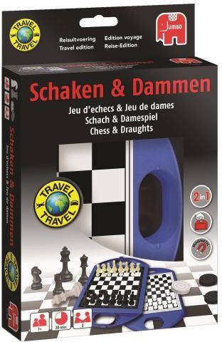 Jumbo Schaken & Dammen Compact reisspel