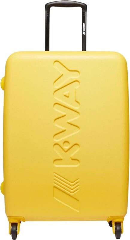 K-way Trolley K Air rigido quattro ruote maniglia estraibile e logo uni K Way K111Jnw Giallo K Way, Geel, Unisex