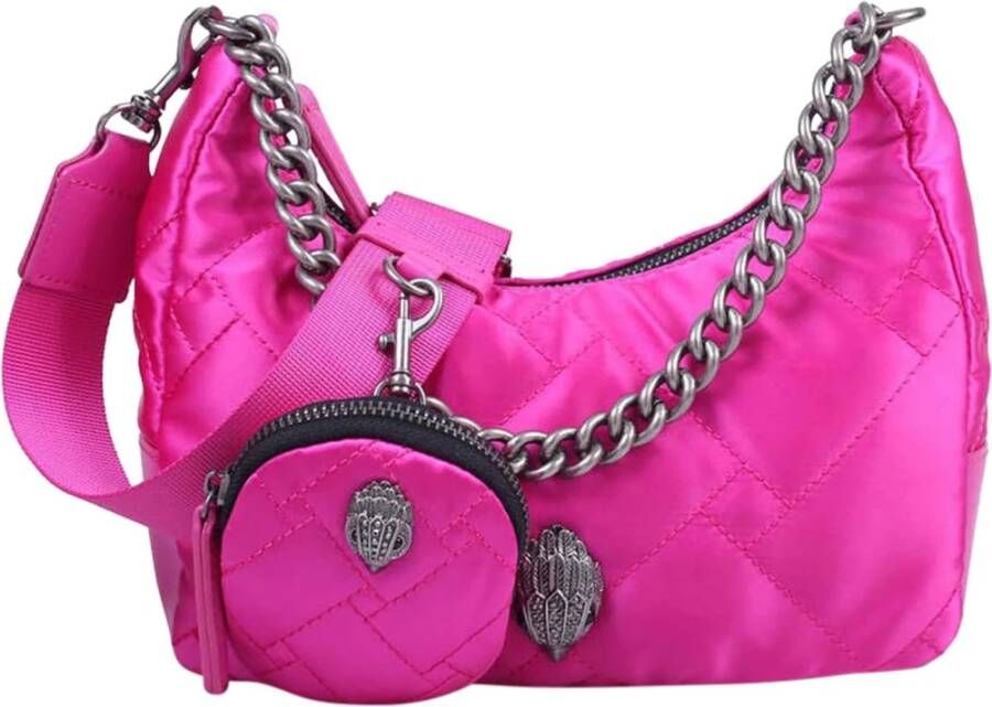 Kurt Geiger Gewatteerde handtas van satijn met uitneembaar etui