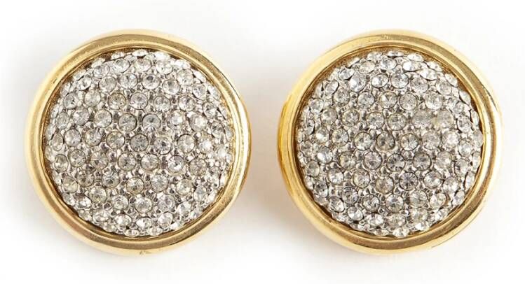 Chrystal ronde oorbellen Givenchy Pre owned, Geel, Dames
