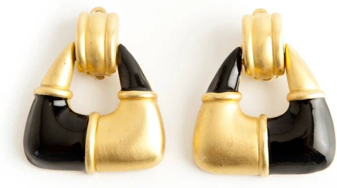 Vierkante clip op oorbellen Givenchy Pre owned, Geel, Dames