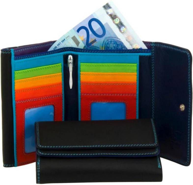 Mywalit Ladies Double Flap Purse Wallet black/pace Dames portemonnee