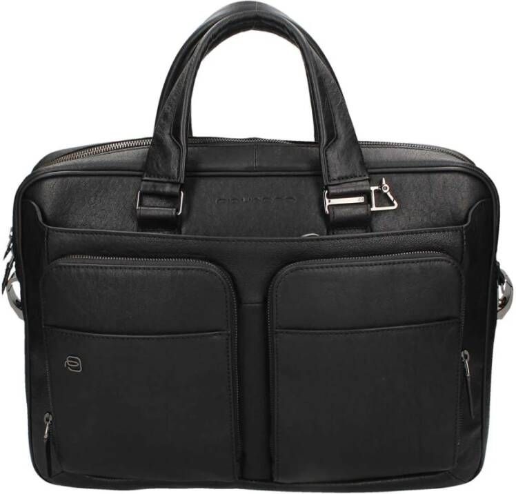 "Piquadro Black Square Portfolio Computer Briefcase 15"" Black"