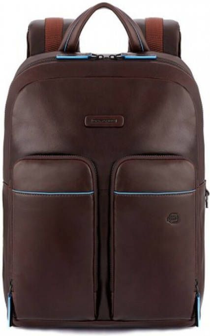 Piquadro Blue Square Laptop Backpack 13.3" iPad Pro 9.7"/iPad 11" Mahogany Brown