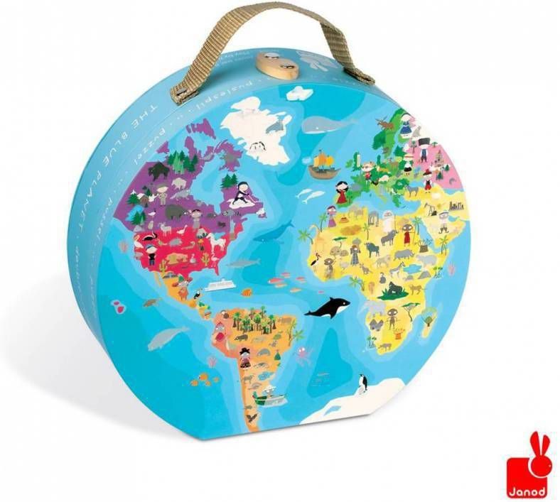 Janod wereldkoffer legpuzzel 208 stukjes